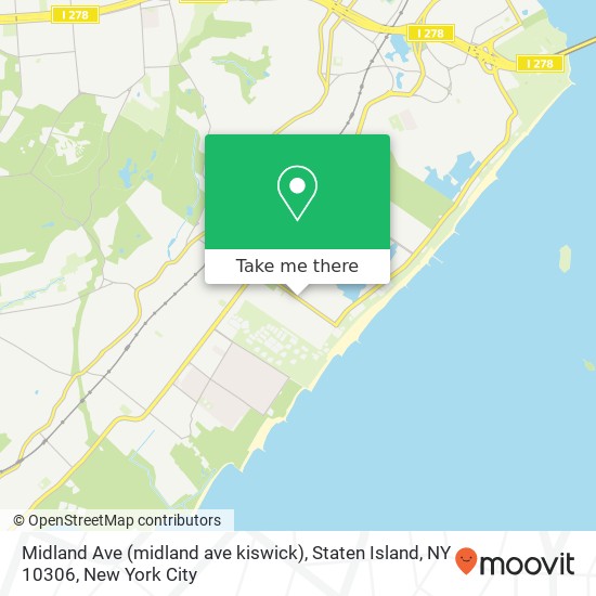 Mapa de Midland Ave (midland ave kiswick), Staten Island, NY 10306