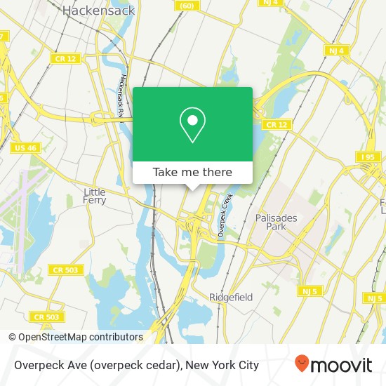 Mapa de Overpeck Ave (overpeck cedar), Ridgefield Park, NJ 07660