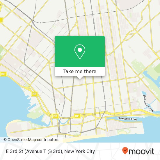 Mapa de E 3rd St (Avenue T @ 3rd), Brooklyn, NY 11223