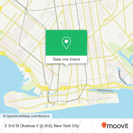 Mapa de E 3rd St (Avenue V @ 3rd), Brooklyn, NY 11223
