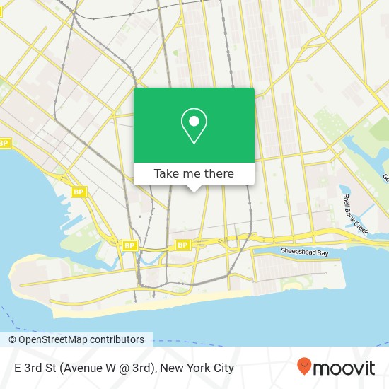 Mapa de E 3rd St (Avenue W @ 3rd), Brooklyn, NY 11223