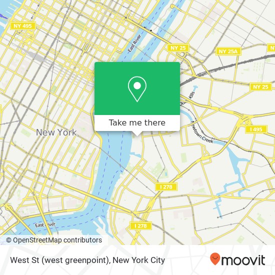 West St (west greenpoint), Brooklyn, NY 11222 map