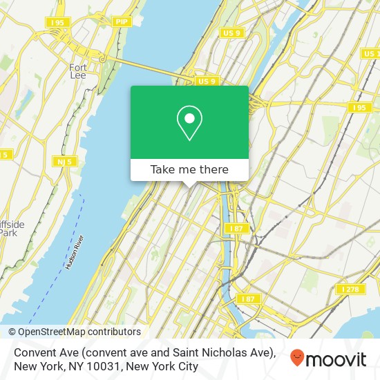 Mapa de Convent Ave (convent ave and Saint Nicholas Ave), New York, NY 10031