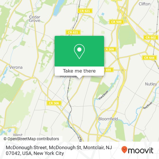 McDonough Street, McDonough St, Montclair, NJ 07042, USA map