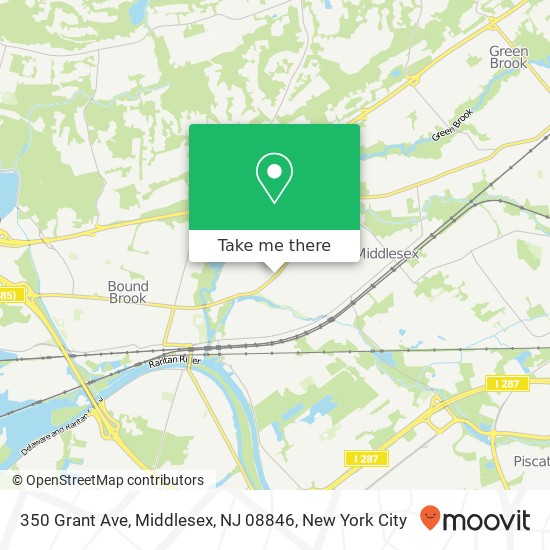 Mapa de 350 Grant Ave, Middlesex, NJ 08846