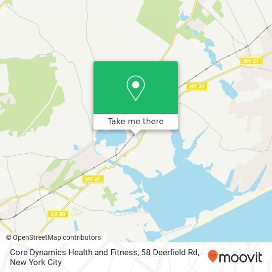 Mapa de Core Dynamics Health and Fitness, 58 Deerfield Rd