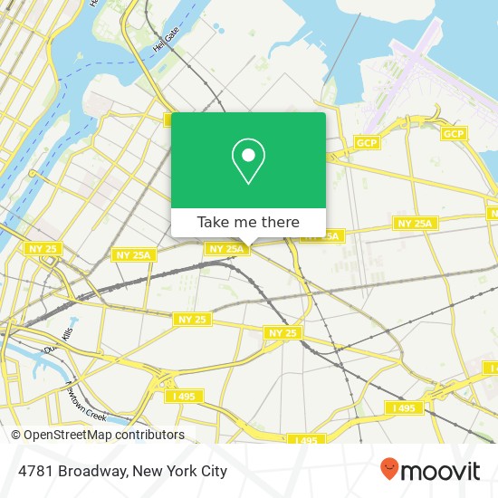 Mapa de 4781 Broadway, 4781 Broadway, Woodside, NY 11377, USA