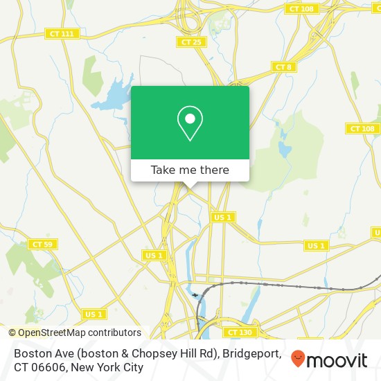 Mapa de Boston Ave (boston & Chopsey Hill Rd), Bridgeport, CT 06606