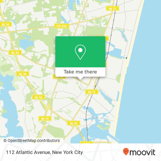 Mapa de 112 Atlantic Avenue, 112 Atlantic Ave, Manasquan, NJ 08736, USA