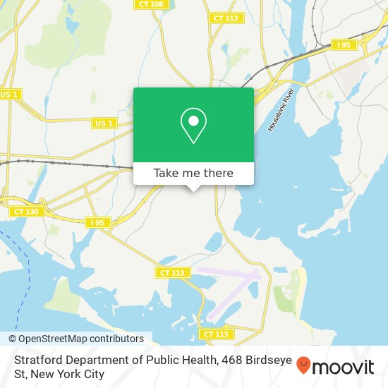 Mapa de Stratford Department of Public Health, 468 Birdseye St