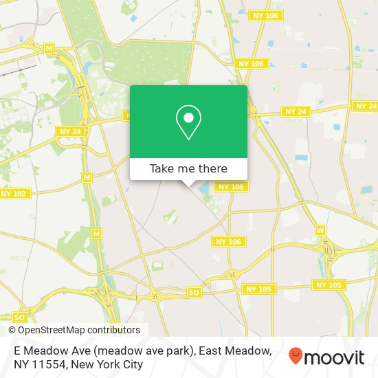 Mapa de E Meadow Ave (meadow ave park), East Meadow, NY 11554