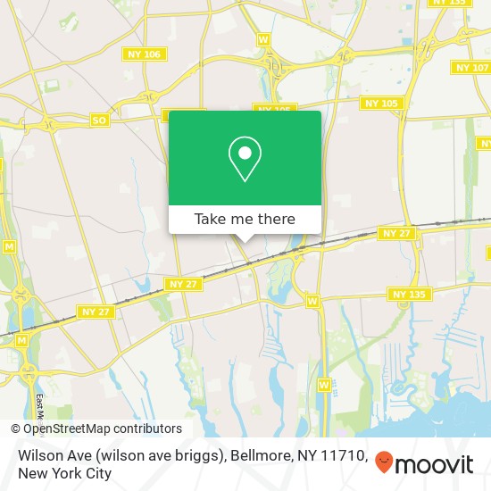 Mapa de Wilson Ave (wilson ave briggs), Bellmore, NY 11710