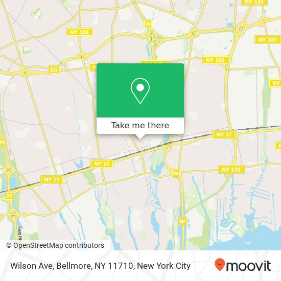 Mapa de Wilson Ave, Bellmore, NY 11710