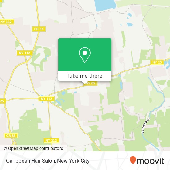 Mapa de Caribbean Hair Salon, 35 Middle Country Rd