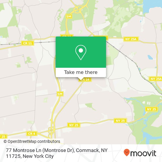Mapa de 77 Montrose Ln (Montrose Dr), Commack, NY 11725