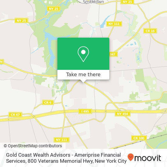 Gold Coast Wealth Advisors - Ameriprise Financial Services, 800 Veterans Memorial Hwy map