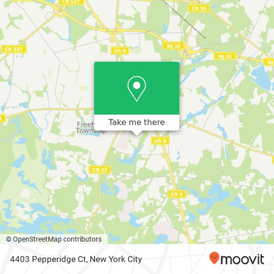 Mapa de 4403 Pepperidge Ct, Freehold, NJ 07728
