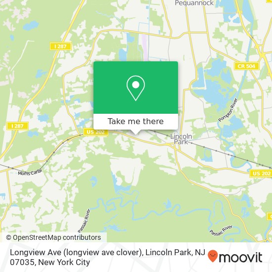 Mapa de Longview Ave (longview ave clover), Lincoln Park, NJ 07035