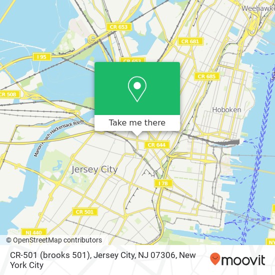 Mapa de CR-501 (brooks 501), Jersey City, NJ 07306