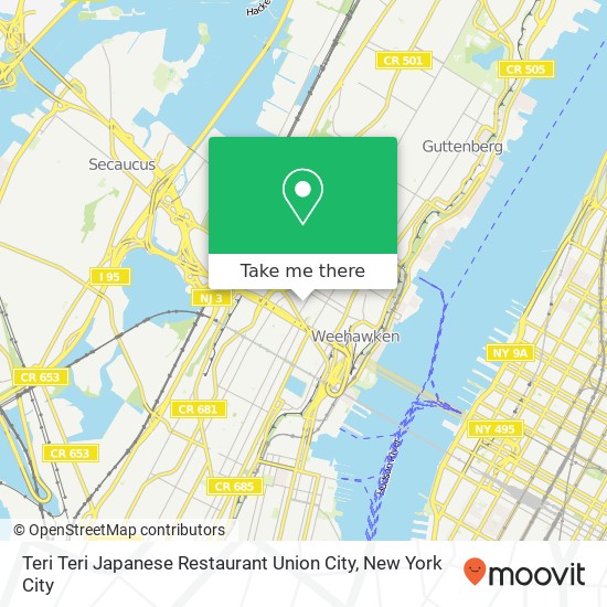 Teri Teri Japanese Restaurant Union City, 3415 Bergenline Ave map