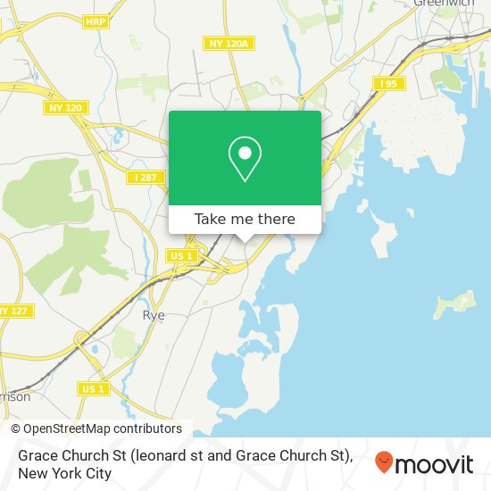 Mapa de Grace Church St (leonard st and Grace Church St), Port Chester, NY 10573
