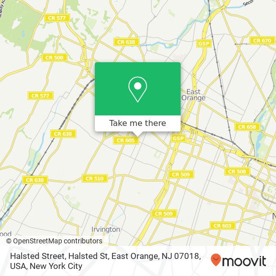 Halsted Street, Halsted St, East Orange, NJ 07018, USA map