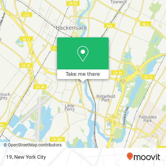 Mapa de 19, 500 S River St #19, Hackensack, NJ 07601, USA