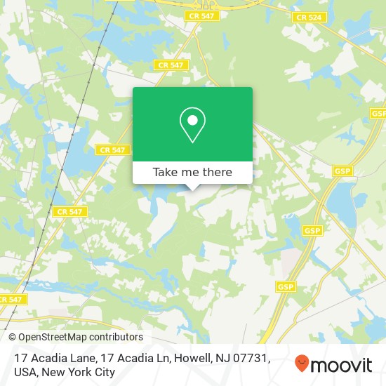 17 Acadia Lane, 17 Acadia Ln, Howell, NJ 07731, USA map