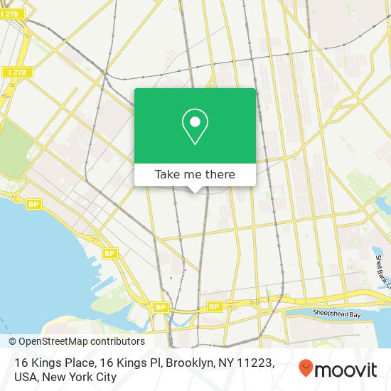 Mapa de 16 Kings Place, 16 Kings Pl, Brooklyn, NY 11223, USA