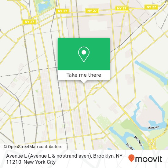 Mapa de Avenue L (Avenue L & nostrand aven), Brooklyn, NY 11210