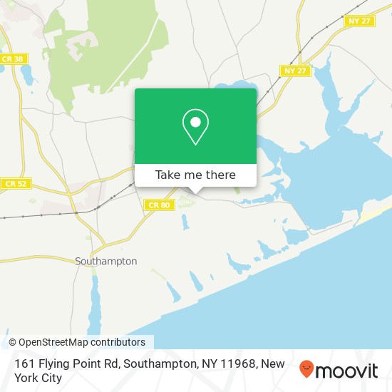 Mapa de 161 Flying Point Rd, Southampton, NY 11968