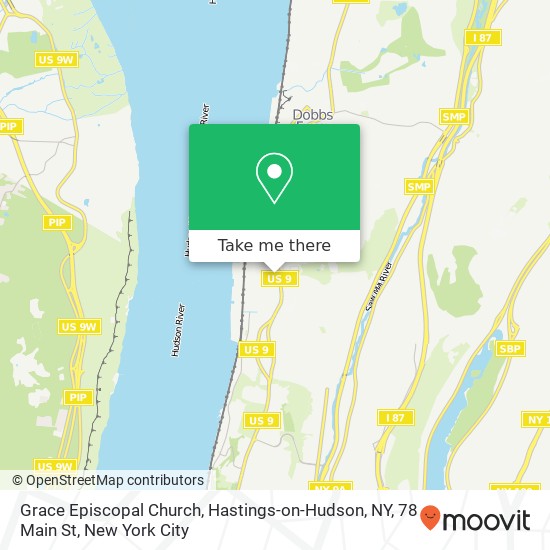 Grace Episcopal Church, Hastings-on-Hudson, NY, 78 Main St map