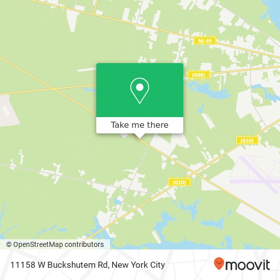 Mapa de 11158 W Buckshutem Rd, Millville, NJ 08332