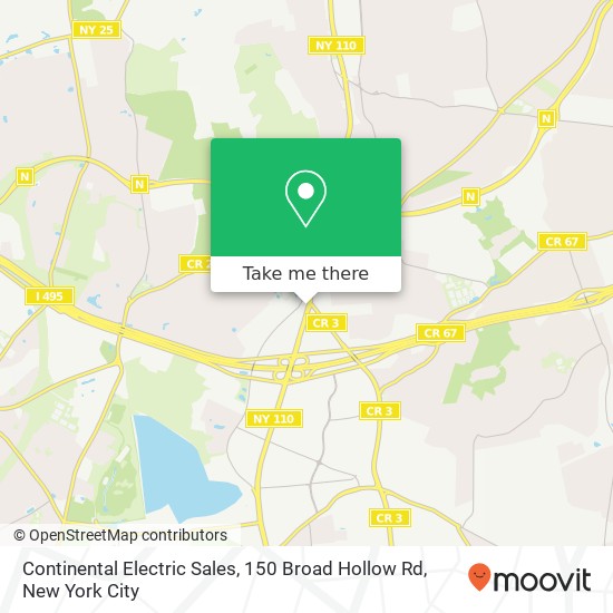 Mapa de Continental Electric Sales, 150 Broad Hollow Rd