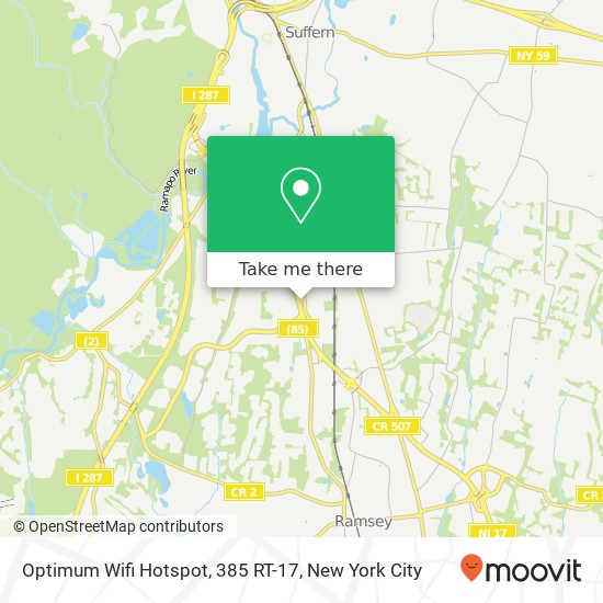 Optimum Wifi Hotspot, 385 RT-17 map