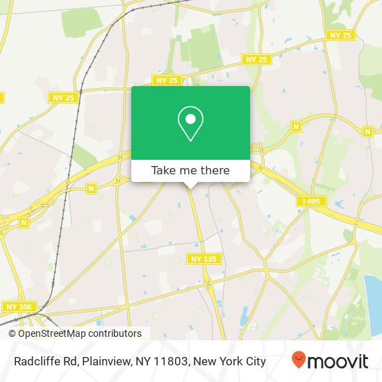 Mapa de Radcliffe Rd, Plainview, NY 11803