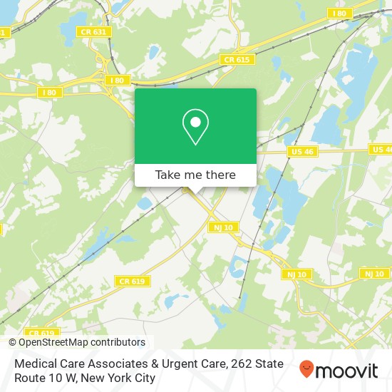 Mapa de Medical Care Associates & Urgent Care, 262 State Route 10 W