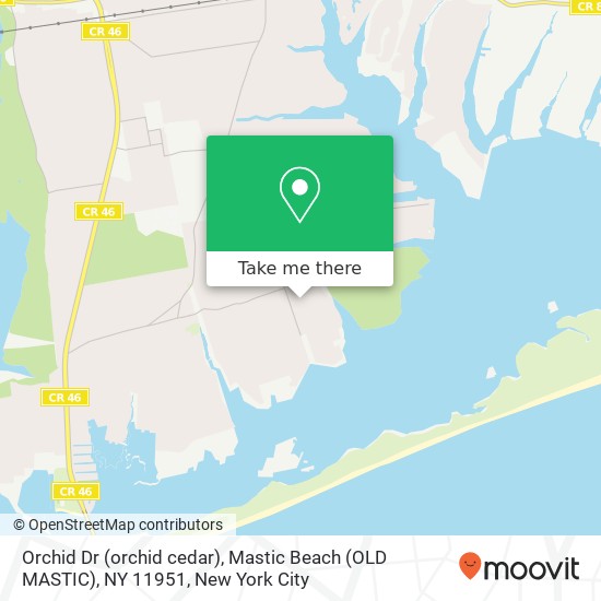 Orchid Dr (orchid cedar), Mastic Beach (OLD MASTIC), NY 11951 map