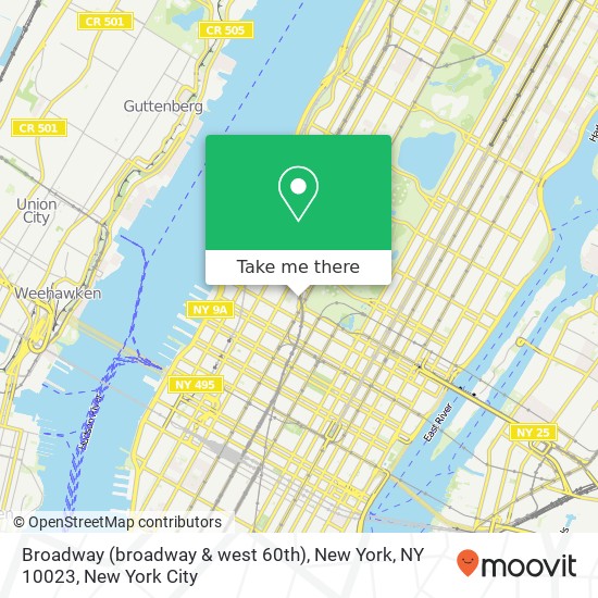 Mapa de Broadway (broadway & west 60th), New York, NY 10023