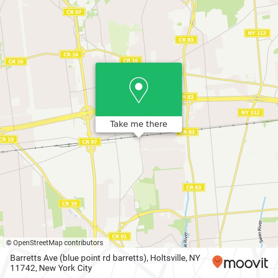 Mapa de Barretts Ave (blue point rd barretts), Holtsville, NY 11742