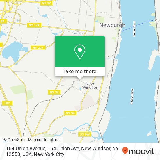 164 Union Avenue, 164 Union Ave, New Windsor, NY 12553, USA map