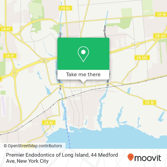 Mapa de Premier Endodontics of Long Island, 44 Medford Ave