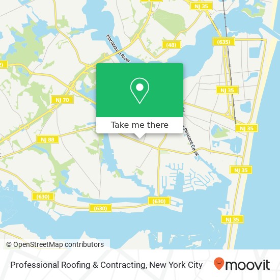 Professional Roofing & Contracting map