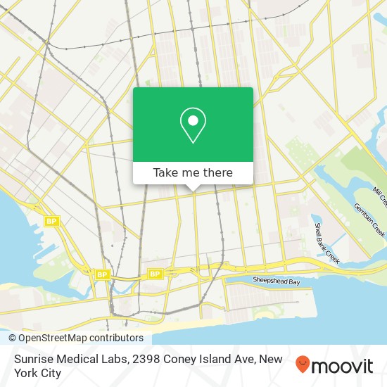 Mapa de Sunrise Medical Labs, 2398 Coney Island Ave