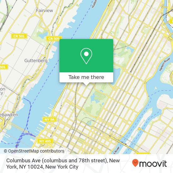 Columbus Ave (columbus and 78th street), New York, NY 10024 map
