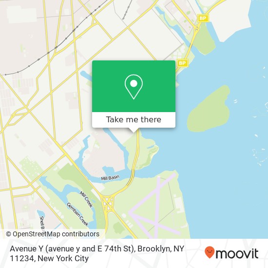 Mapa de Avenue Y (avenue y and E 74th St), Brooklyn, NY 11234