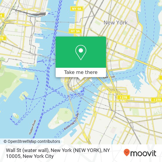 Wall St (water wall), New York (NEW YORK), NY 10005 map