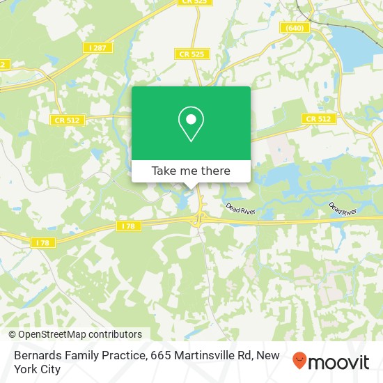 Bernards Family Practice, 665 Martinsville Rd map