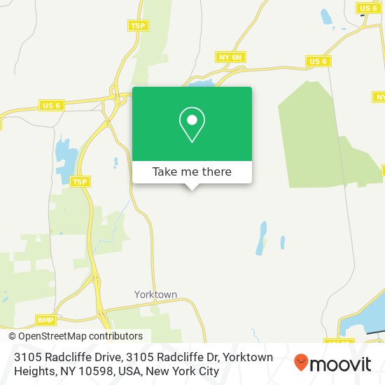 Mapa de 3105 Radcliffe Drive, 3105 Radcliffe Dr, Yorktown Heights, NY 10598, USA