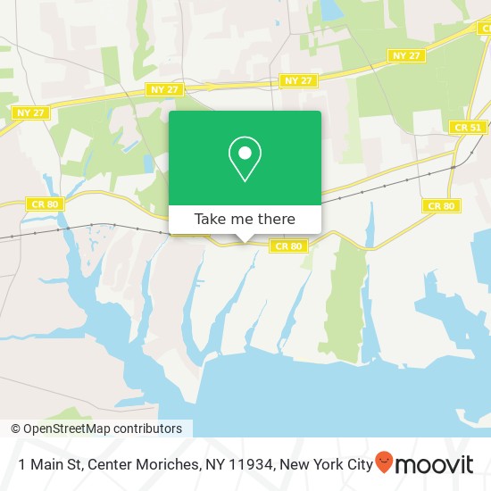 Mapa de 1 Main St, Center Moriches, NY 11934